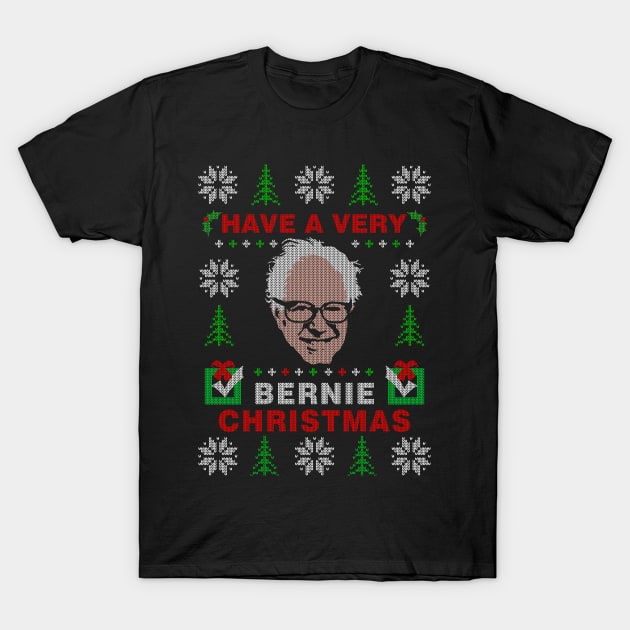 Bernie Sanders Ugly Christmas Sweater Party Design T-Shirt by TeeCreations